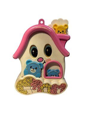 Tomy Sankyo Pull A Byes Hideaway House Pink Pull String Musical Lullaby Vintage